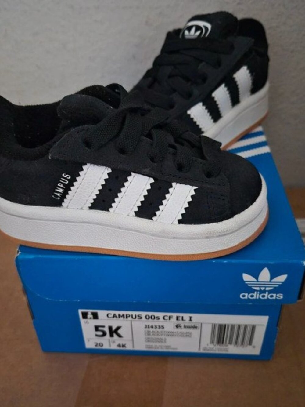 Adidas Campus 00s CF EL I Black White Kids Sneakers